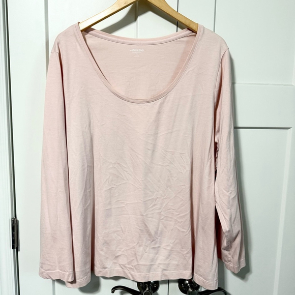 Lands' End Tops - Lands End Women's Pink Long Sleeve Top scoop neck tee top size 2x